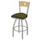 Holland Bar Stool Co 25" Swivel Counter Stool, Nickel Finish, Nat Back, Graph Parrot Seat 83025ANNatMplB015 - alternate 1